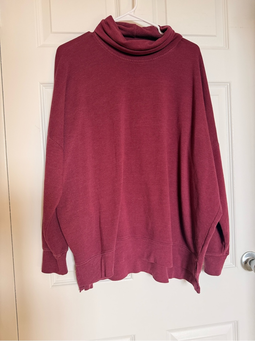 VS/Pink Turtleneck Pullover Oversized Sweater - Burgundy
